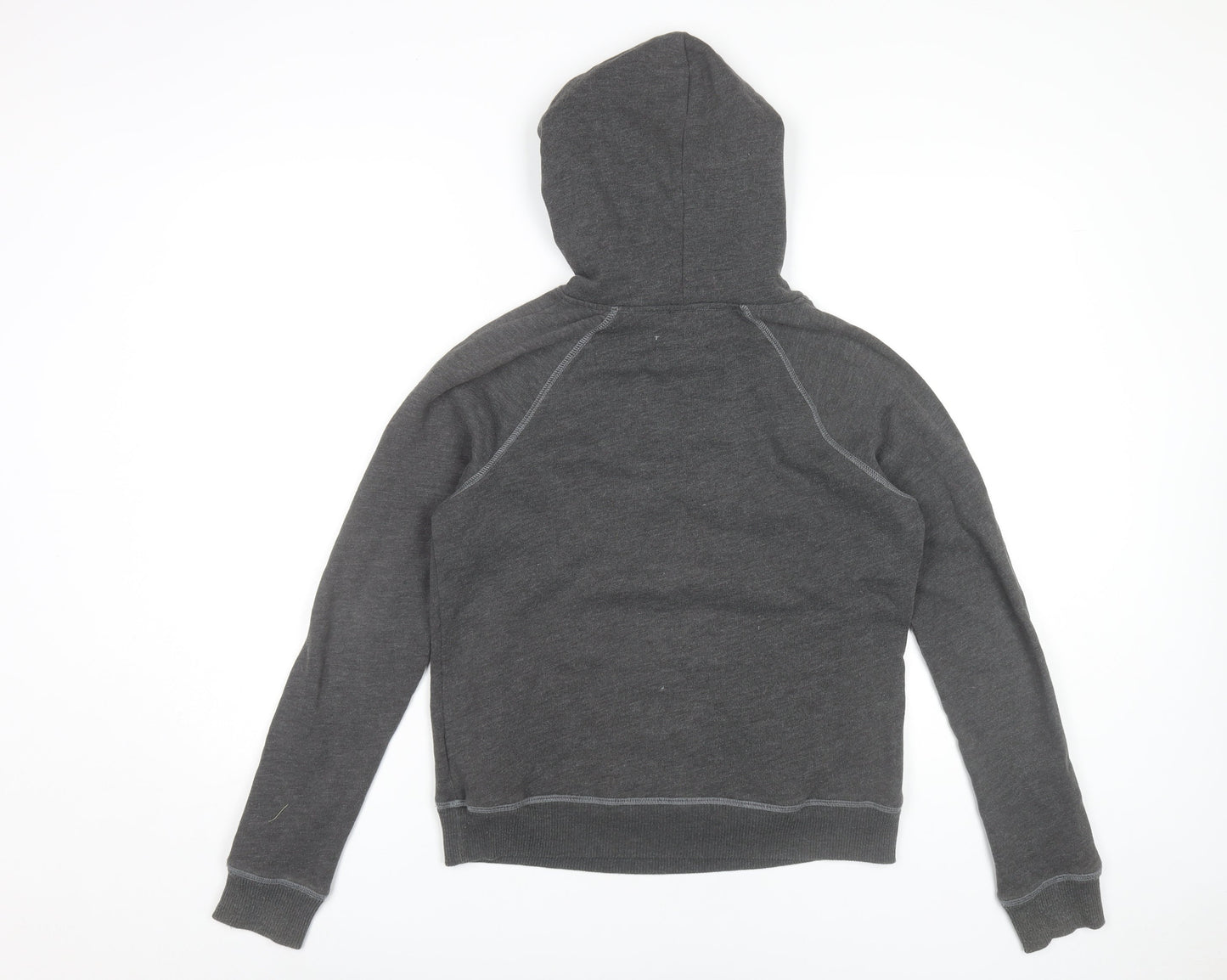 Hollister Women’s Grey Hoodie Small Pullover Logo Cotton Blend