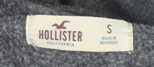 Hollister Women’s Grey Hoodie Small Pullover Logo Cotton Blend