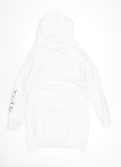 Next Girls Grey Floral Graphic Pullover Hoodie - 16 Years