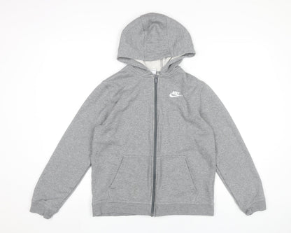 Nike Boys Grey XL Full Zip Hoodie Sweatshirt Jacket Cotton Blend