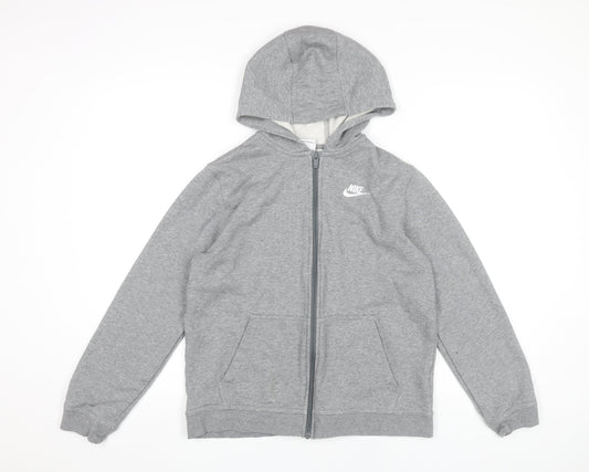 Nike Boys Grey XL Full Zip Hoodie Sweatshirt Jacket Cotton Blend