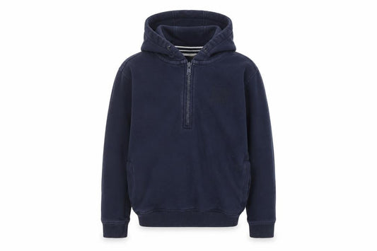 Jack Wills Boys Blue Hoodie 9-10Y Henley 1/2 Zip Cotton Blend