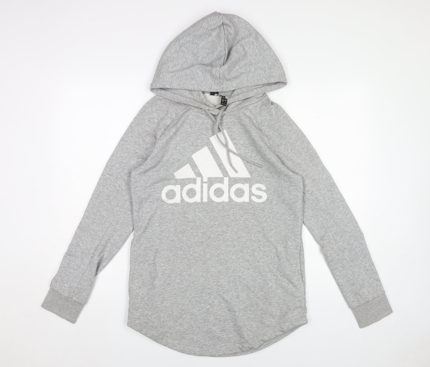 Adidas Womens Grey Pullover Hoodie Small UK 8-10 Logo Lightweight