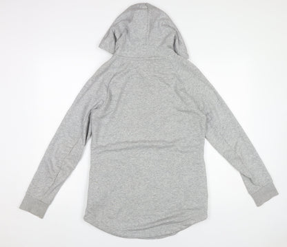 Adidas Womens Grey Pullover Hoodie Small UK 8-10 Logo Lightweight