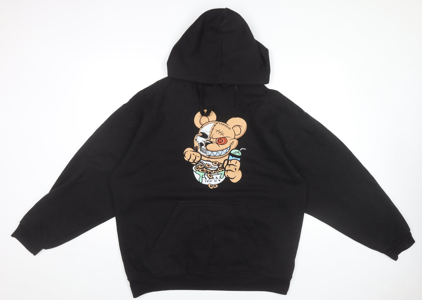Mens UK Size M boohooMAN Black Pullover Hoodie