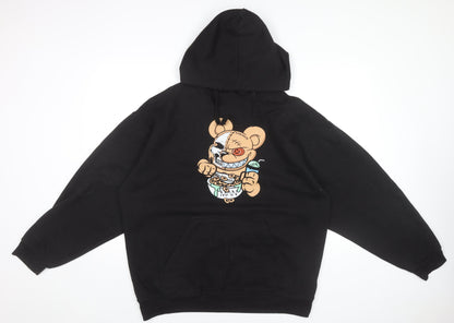 Mens UK Size M boohooMAN Black Pullover Hoodie