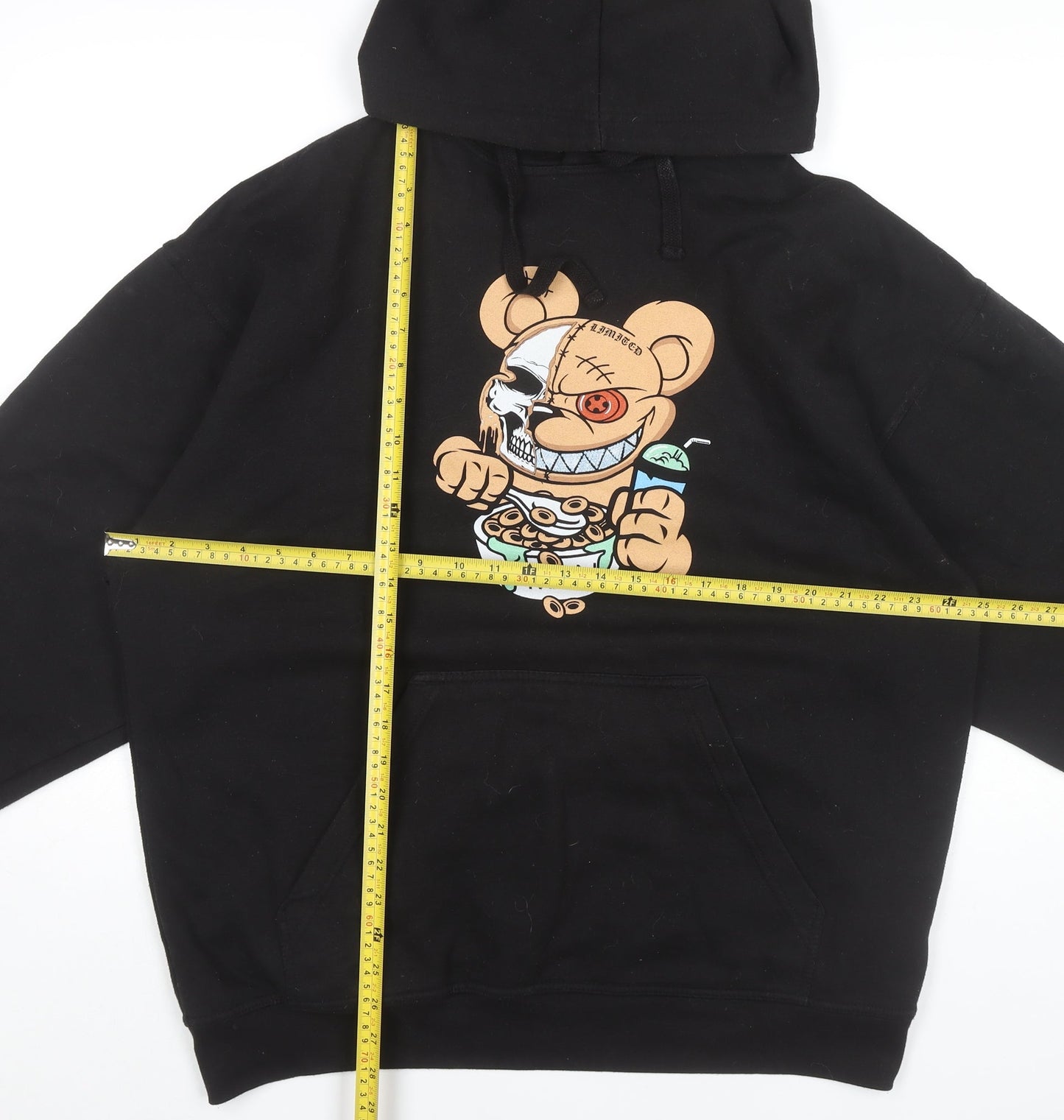 Mens UK Size M boohooMAN Black Pullover Hoodie