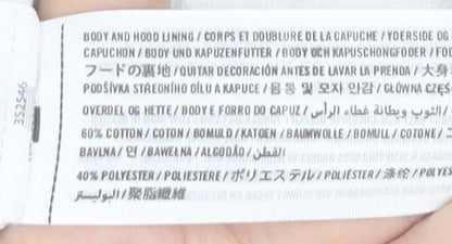 Hollister Womens White Hoodie XS Cotton Blend Pullover Logo Graphic