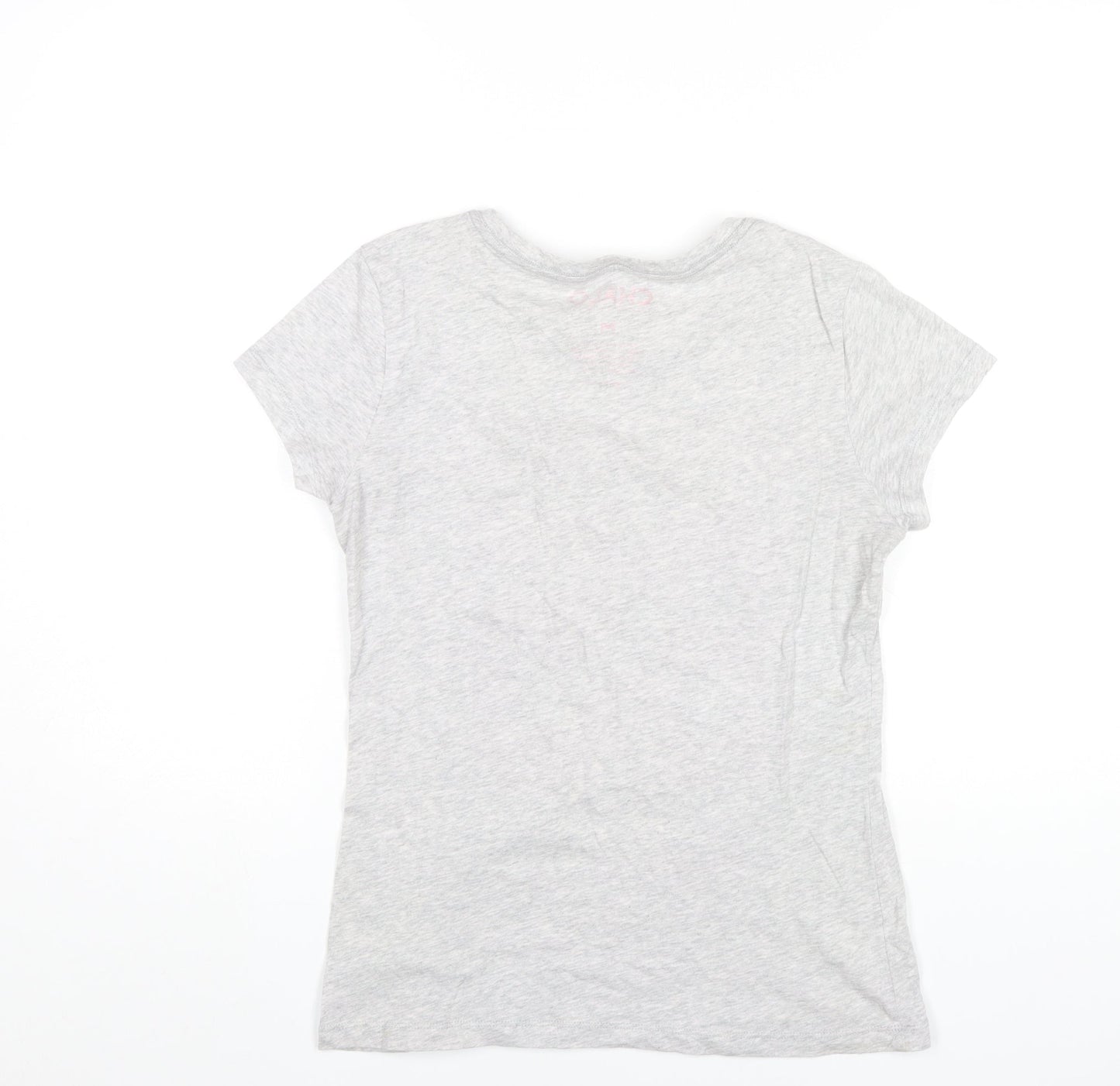Chalo Womens Grey Cotton Graphic T-Shirt Size M Casual Travel
