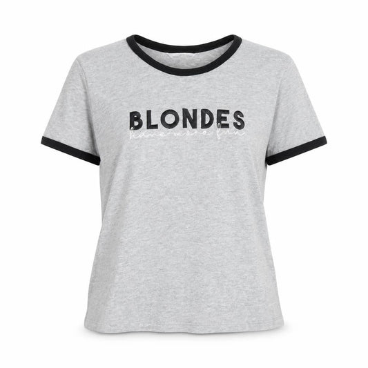 Neon Sheep Womens Grey Ringer T-Shirt Size M Short Sleeve Casual