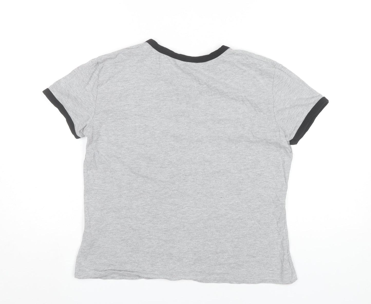 Neon Sheep Womens Grey Ringer T-Shirt Size M Short Sleeve Casual
