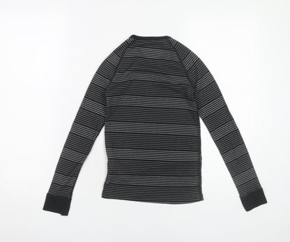 Odlo Boys Black Striped Long Sleeve Activewear T-Shirt Size 10 Years