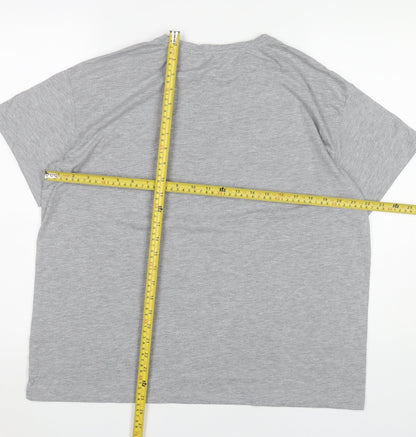 Womens UK Size 12 Apricot Grey Basic T-Shirt