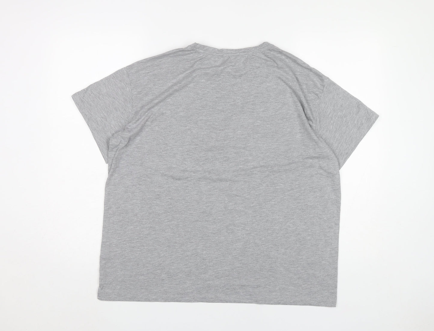 Womens UK Size 12 Apricot Grey Basic T-Shirt