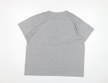 Womens UK Size 12 Apricot Grey Basic T-Shirt