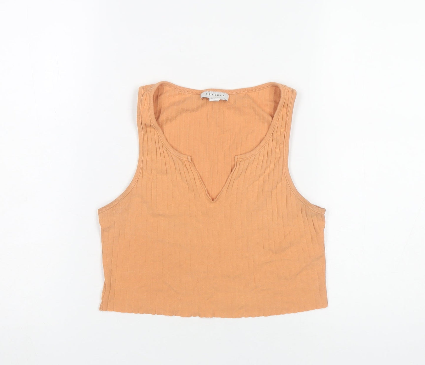 Womens UK Size 8 Topshop Orange Cropped Tank