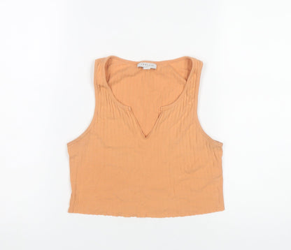 Womens UK Size 8 Topshop Orange Cropped Tank