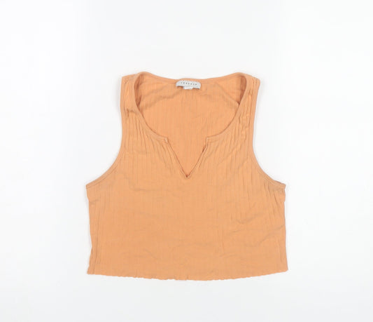Womens UK Size 8 Topshop Orange Cropped Tank
