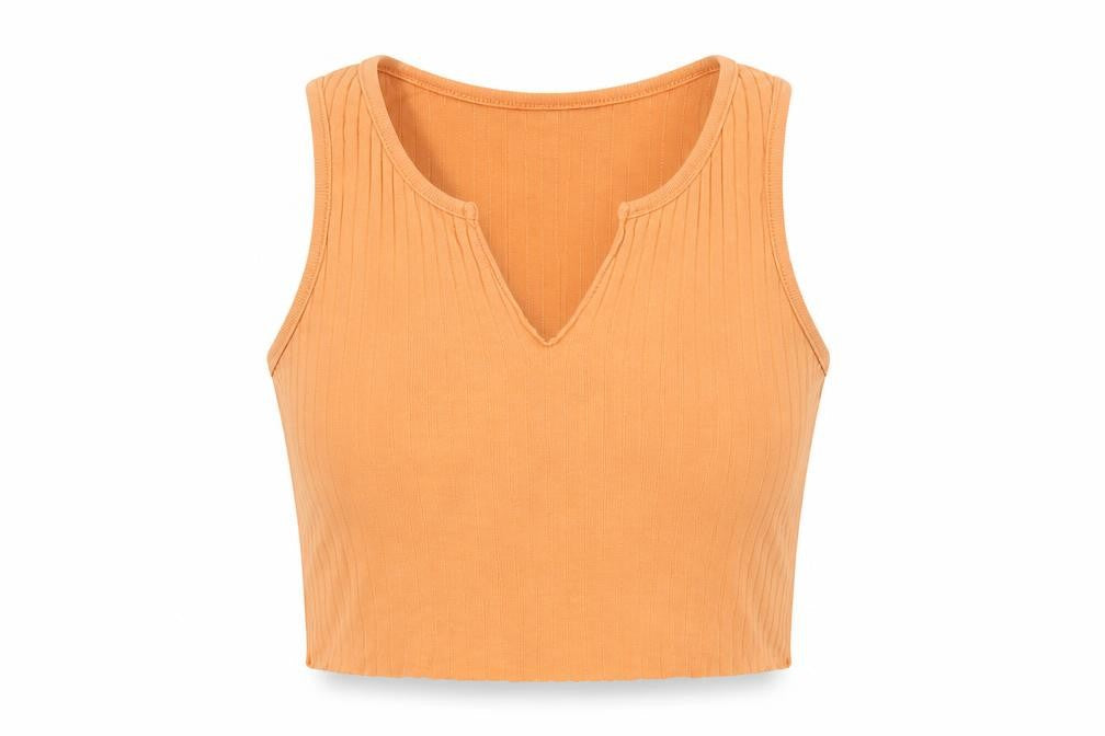Womens UK Size 8 Topshop Orange Cropped Tank