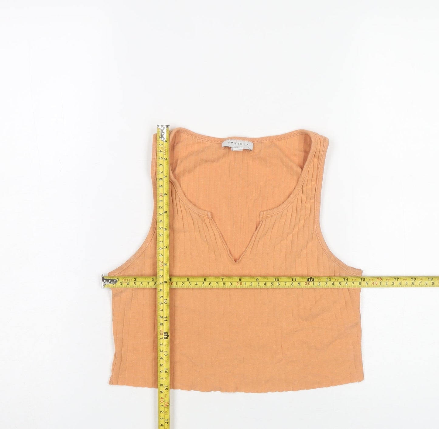 Womens UK Size 8 Topshop Orange Cropped Tank