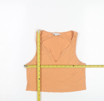 Womens UK Size 8 Topshop Orange Cropped Tank