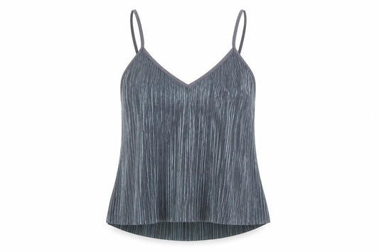 Front view of Victoria's Secret Women’s Grey, size UK 12, Pleated Tank Camisole
