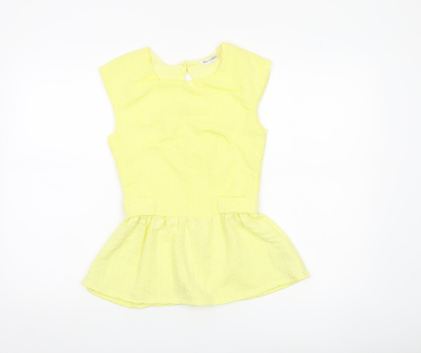 Miss Selfridge Women’s Yellow Peplum Sleeveless Blouse UK 8