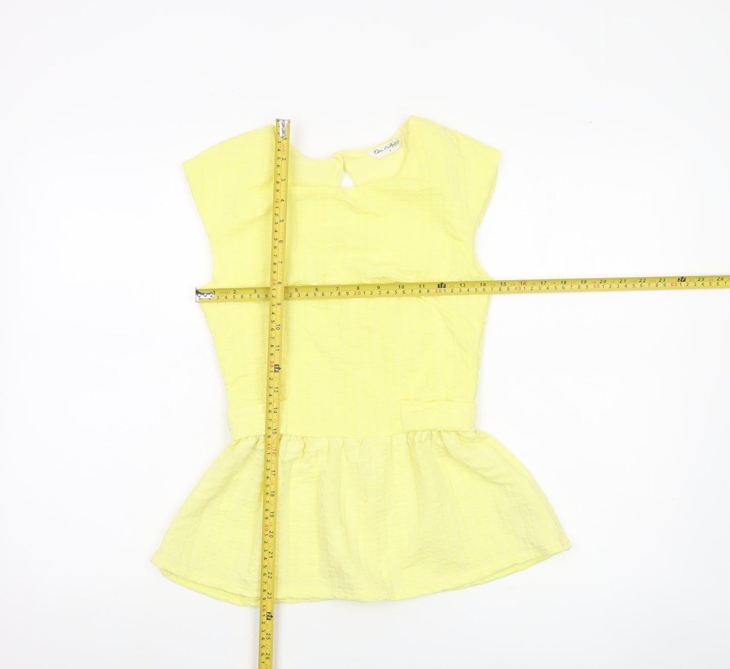 Miss Selfridge Women’s Yellow Peplum Sleeveless Blouse UK 8