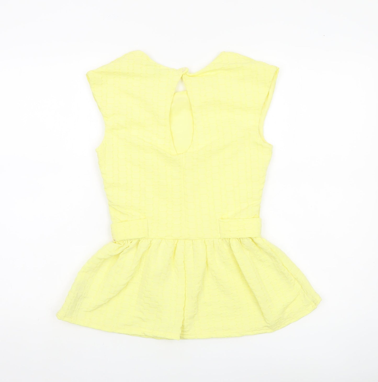 Miss Selfridge Women’s Yellow Peplum Sleeveless Blouse UK 8