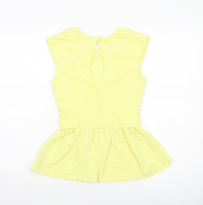 Miss Selfridge Women’s Yellow Peplum Sleeveless Blouse UK 8