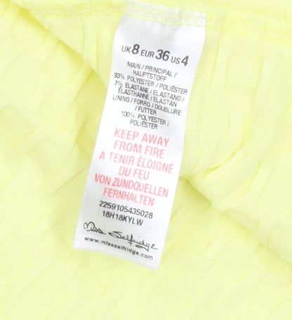Miss Selfridge Women’s Yellow Peplum Sleeveless Blouse UK 8