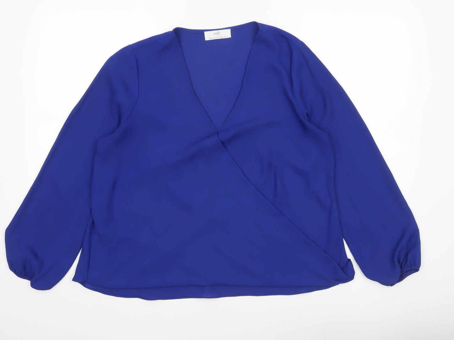 Womens UK Size 14 Wallis Blue Wrap Blouse