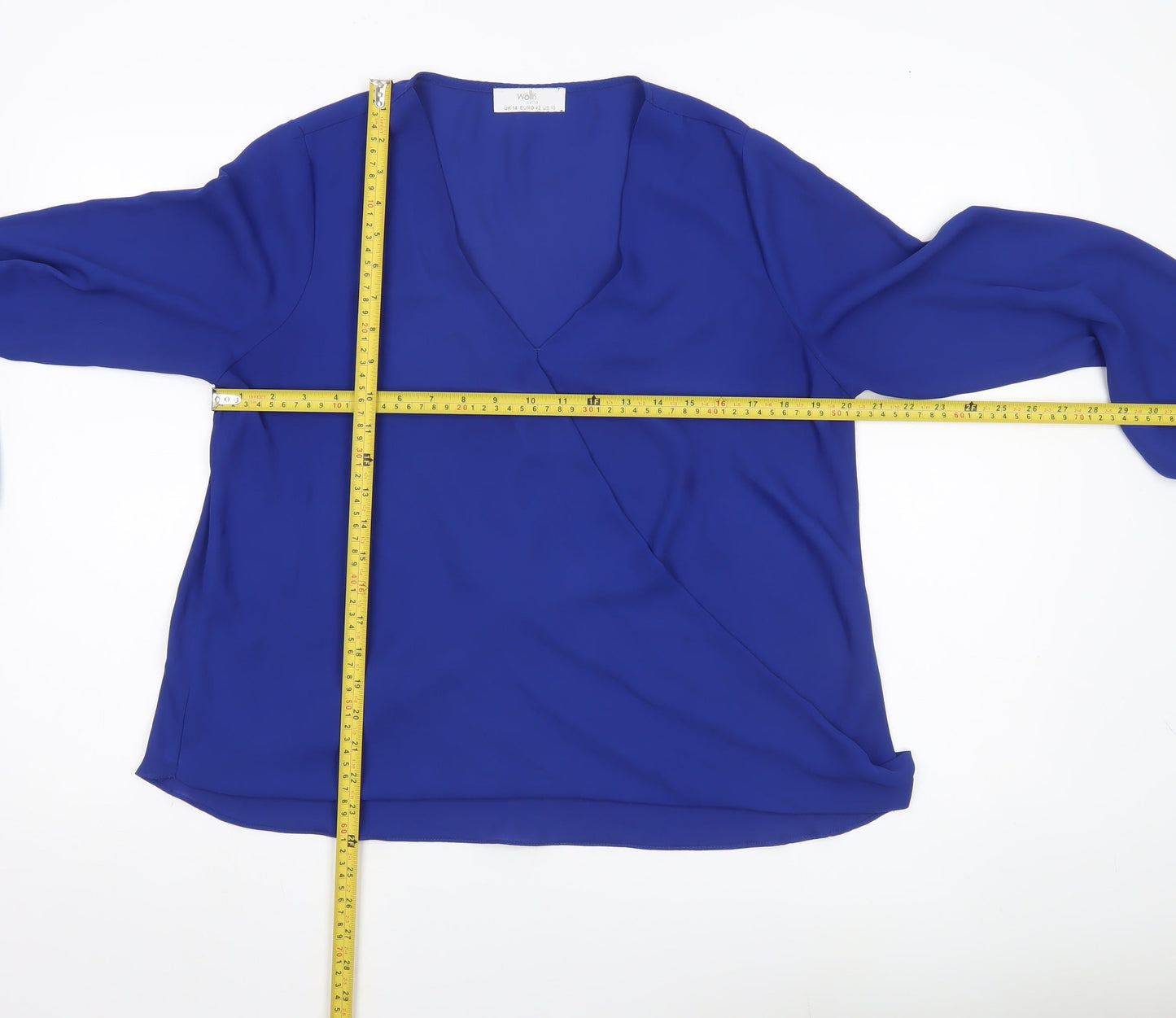 Womens UK Size 14 Wallis Blue Wrap Blouse