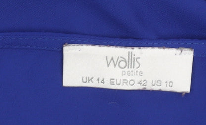 Womens UK Size 14 Wallis Blue Wrap Blouse