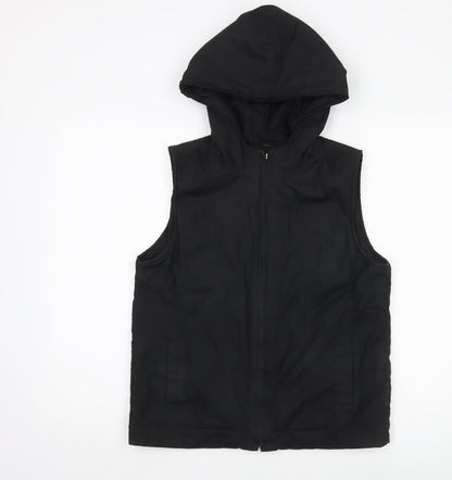 GAP Womens Black Hooded Puffer Waistcoat Gilet Coat Size S