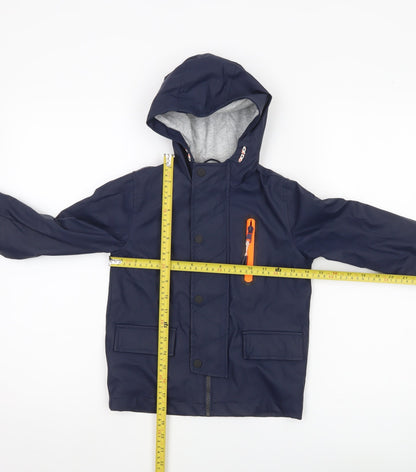 Marks and Spencer Boys Blue 4-5Y Waterproof Hooded Rain Coat Jacket