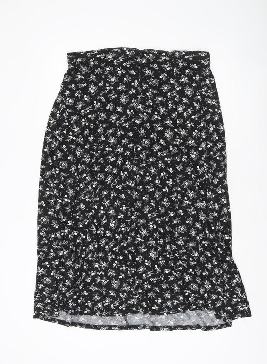 Berkertex Women’s Black Floral Midi Pencil Skirt Size 16
