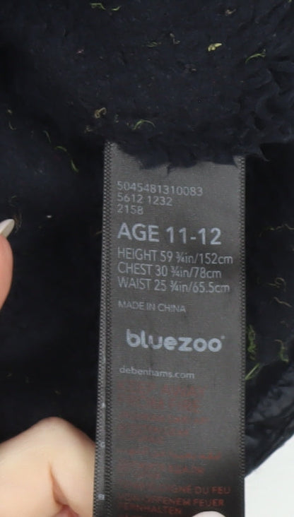 Bluezoo Girls Black Puffer Jacket Coat Hooded Age 11-12 Years Mid-Length