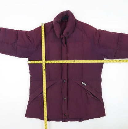 Womens UK Size 10 Puffa Purple Puffer Jacket