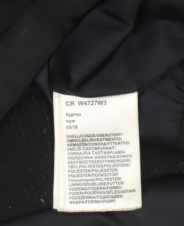 Wrangler Men's Black Puffer Jacket L Hooded Winter Coat