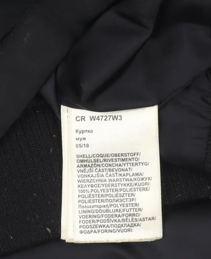 Wrangler Men's Black Puffer Jacket L Hooded Winter Coat