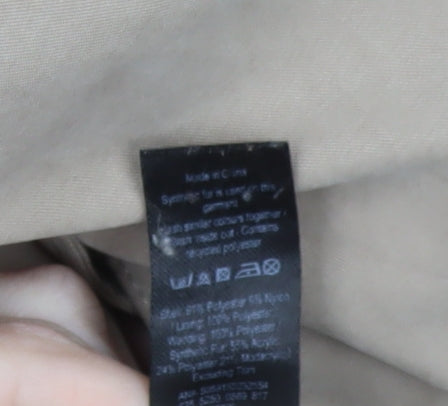 George Womens Beige Faux Fur Trim Hooded Parka Coat Size 16 L