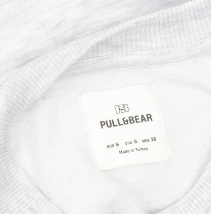 Womens UK Size S Pull&Bear Grey Pullover Sweatshirt