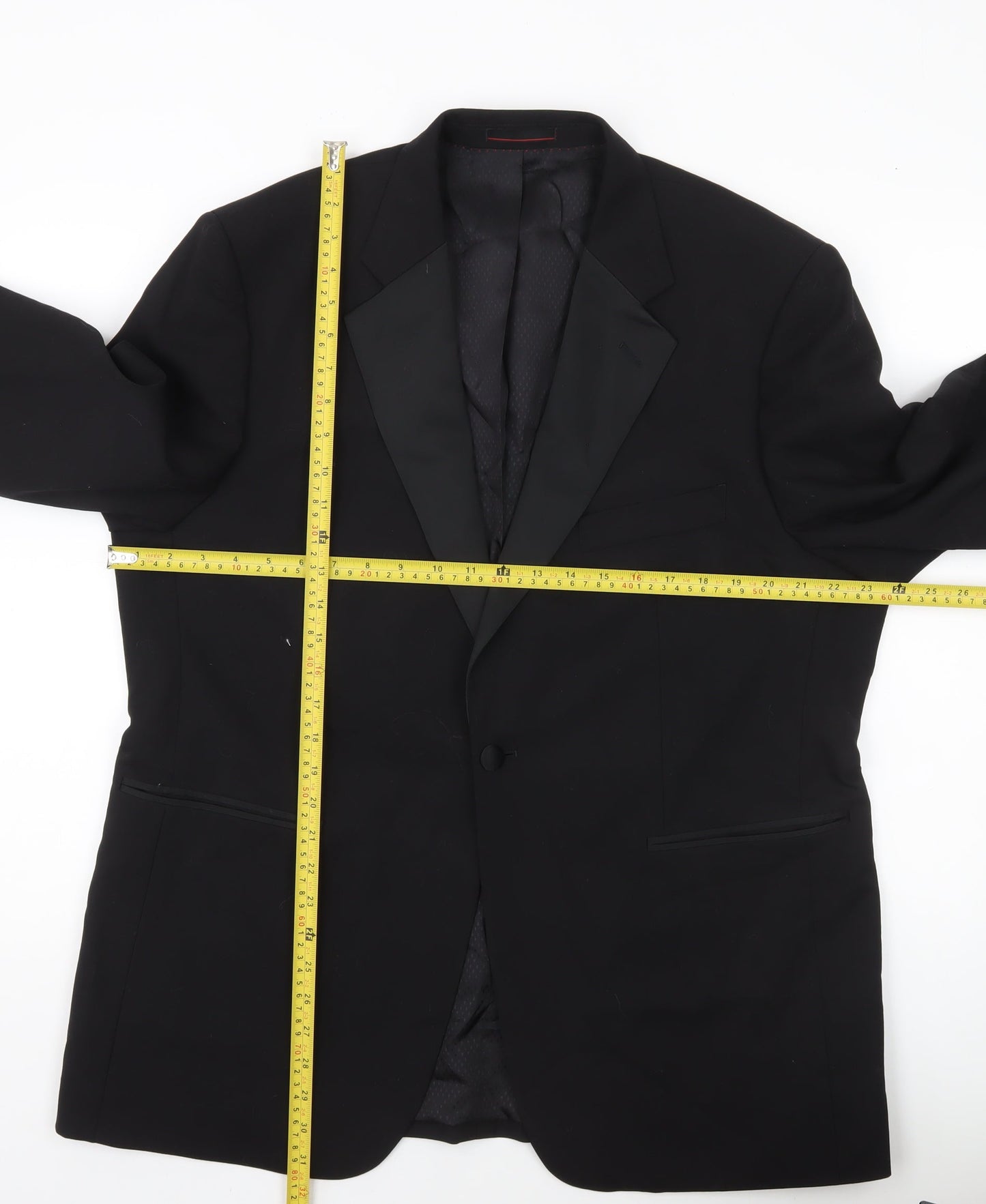 1860 Menswear Black Men's 44R Shawl Lapel Tuxedo Jacket