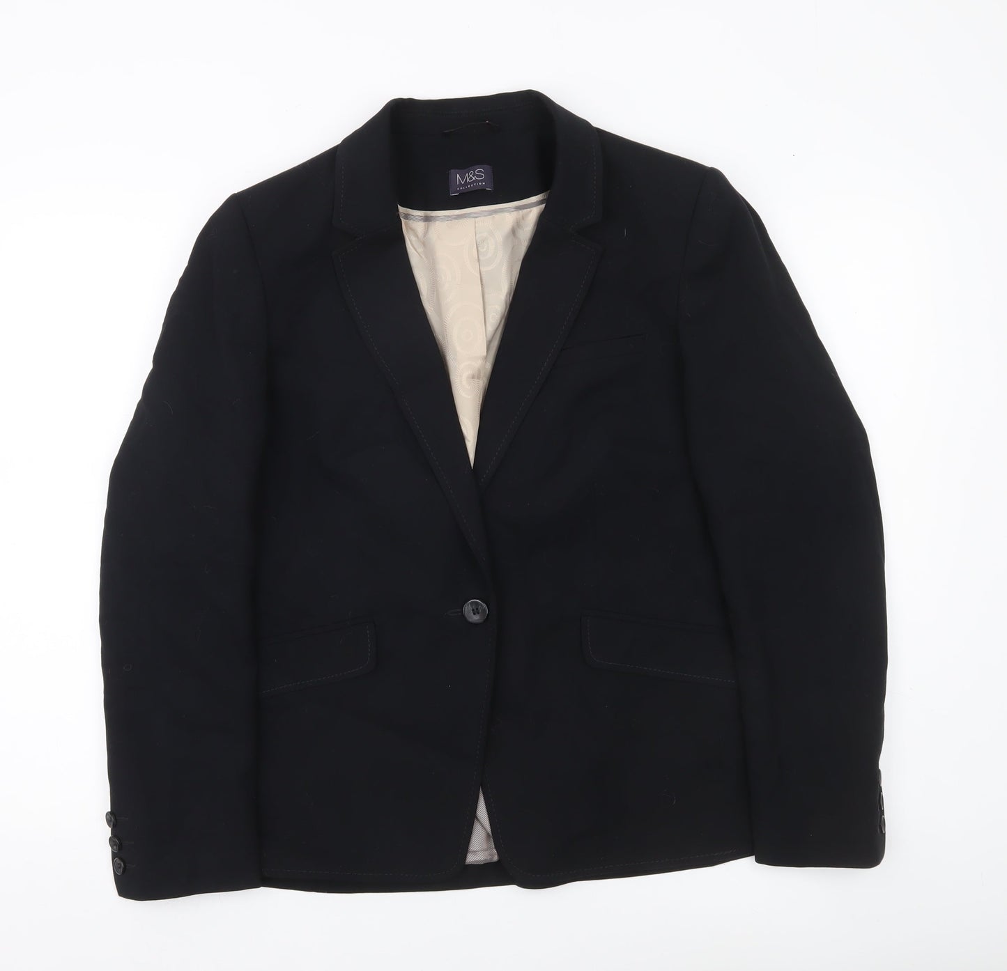 Marks and Spencer Womens Black Size 16 Tailored Blazer Jacket