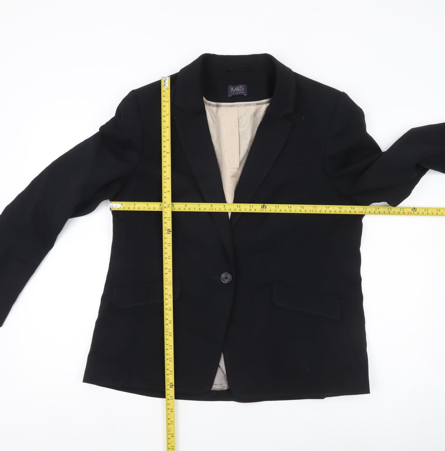 Marks and Spencer Womens Black Size 16 Tailored Blazer Jacket