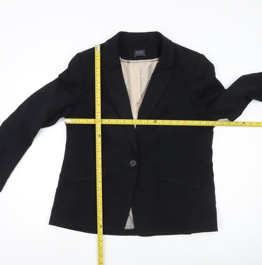 Marks and Spencer Womens Black Size 16 Tailored Blazer Jacket