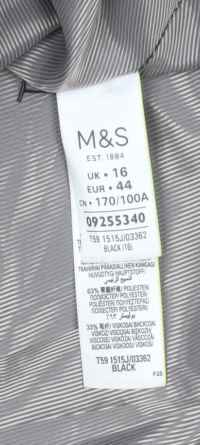 Marks and Spencer Womens Black Size 16 Tailored Blazer Jacket