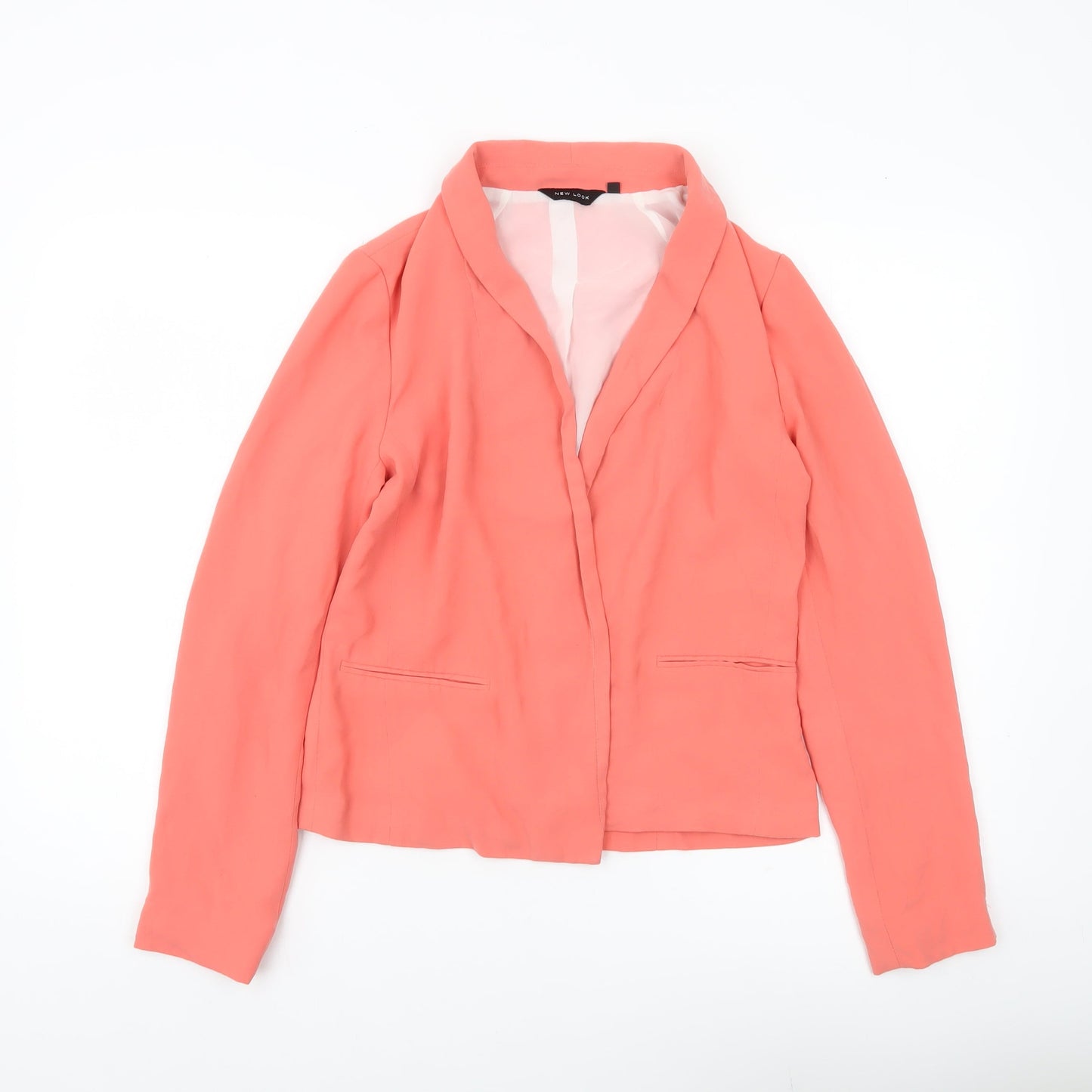 New Look Women’s Pink Blazer Size 10 Shawl Collar Work Jacket