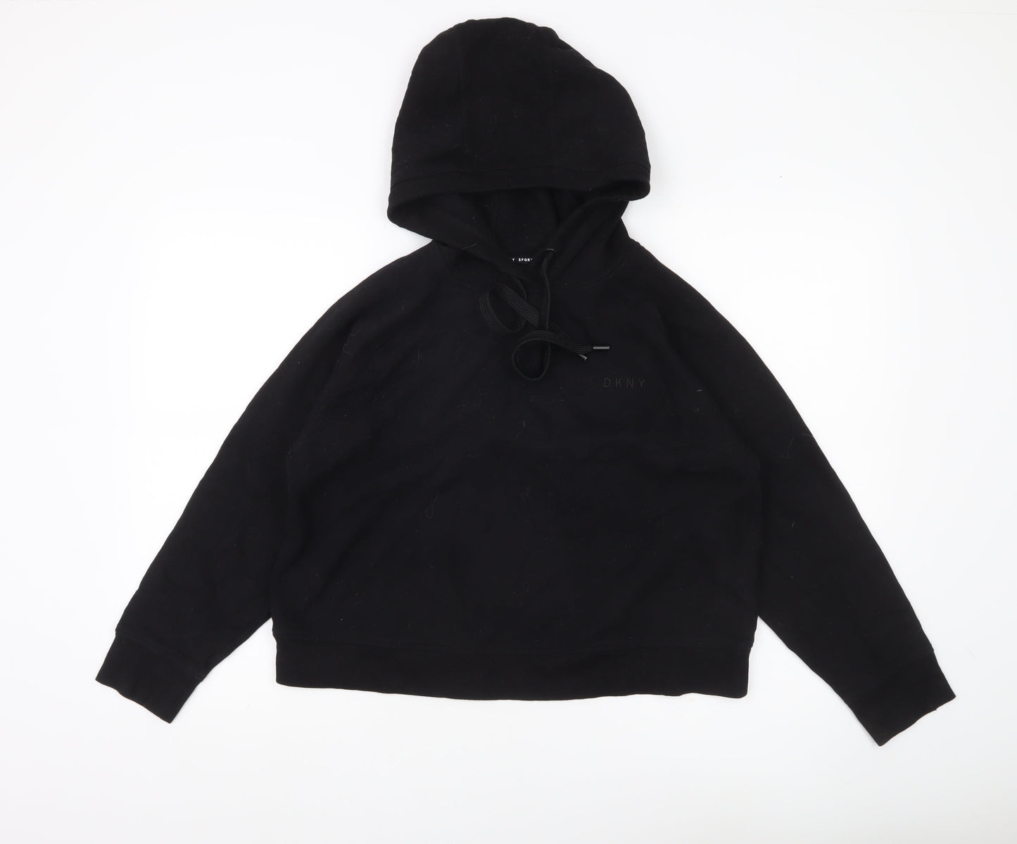 DKNY Women’s Black Hoodie Sweatshirt Medium Cotton Blend